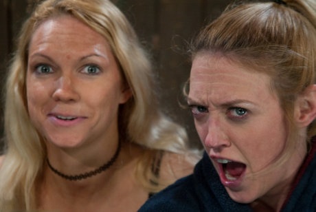 Slim blonde Rain Degrey fingered by dom to squirt on face of Dee Williams