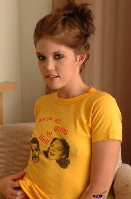 Cute redhead girl Diddylicious masturbating her young femininity in cotton panties