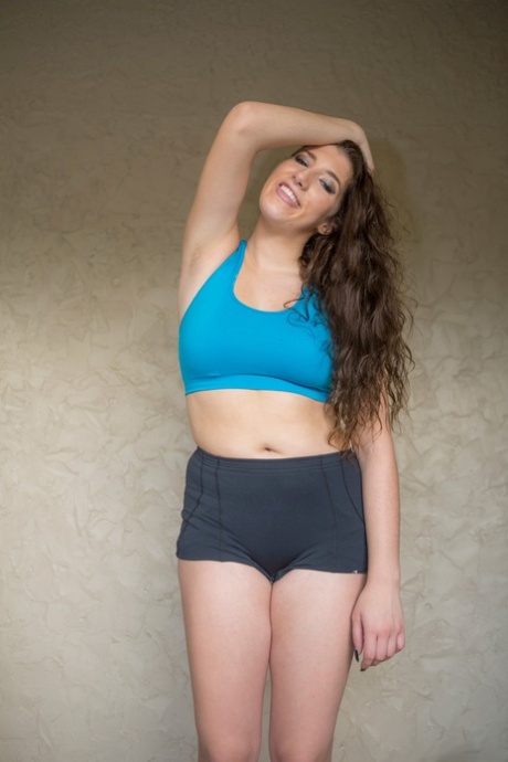 Plump model Lacey Benjamin revealing her nice big breasts wearing alluring panties