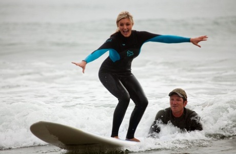 Outdoor sports girl Katie Vernola flaunting hr perky big breasts in alluring lingerie