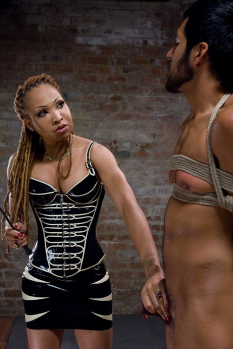 Horny Ebony shemale Vanilla using her giant manhood for humiliation