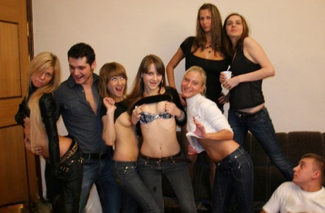 College students experiment with group intimacy after getting drunk at a party