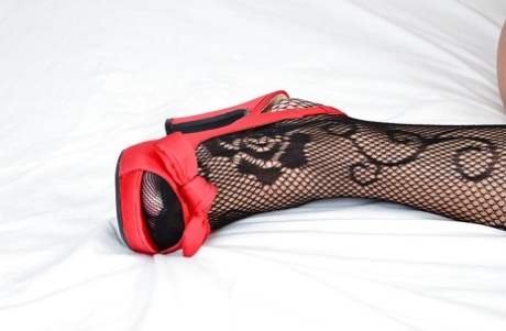 Foot fetish action with a beautiful mature lady Celine Noiret in stockings