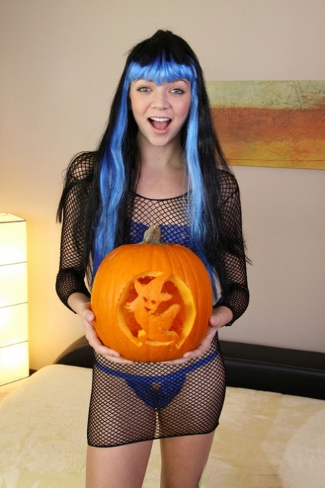 Attractive skinny young adult Jessie Andrews gets her throat fucked explicit