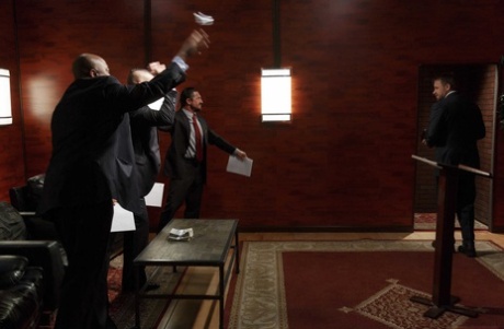 Cute blonde Madelyn Monroe sucks a hard manhood while fucking another one