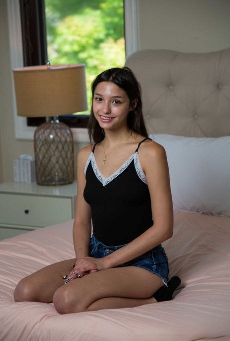 Lovely brunette young adult Layla Jenner enjoys explicit intimacy with a muscular guy