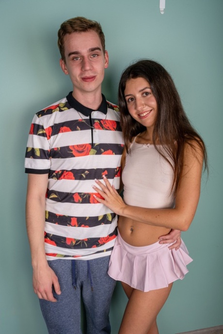 Naughty young adult Katty West & her wicked boyfriend posing artistic with a mature lady