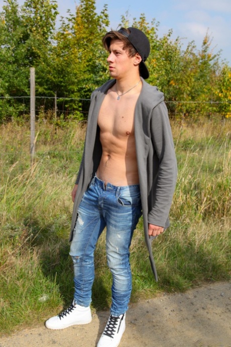 Naughty grandma having outdoor intimacy with her neighbor's handsome son