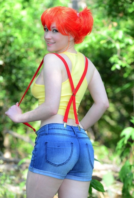 Solo girl Lucy OHara peels off her cosplay outfit in the woods