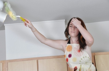 Tempting young adult babe Cerah stripping and fingering her sweet pink hole