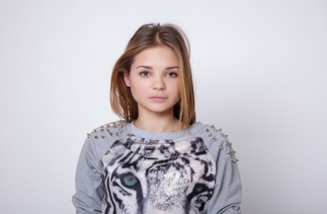 Sweet young adult Colleen A strips for a adult content audition shoot showing her tiny femininity