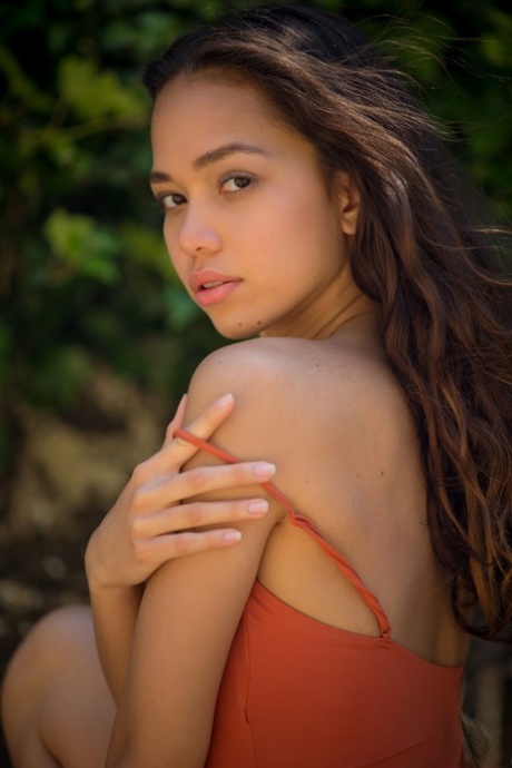 Petite sweet Filipina Kit Rysha flashing those tiny breasts outdoors