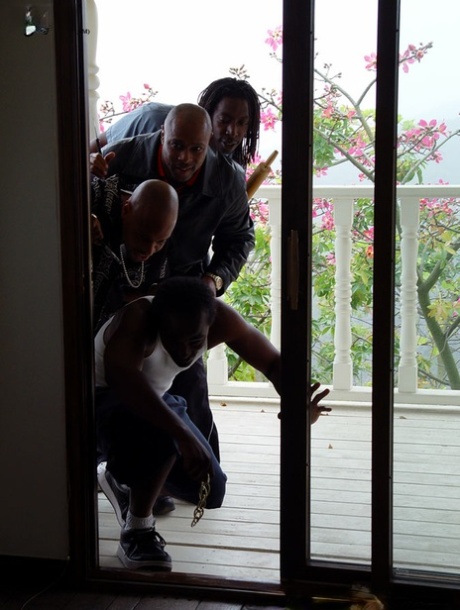 Slutty 18 year old young adult Honey having an outdoor interracial anal gangbang