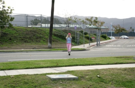 Innocent blonde schoolgirl Piper Perri is all tease on walk home from school