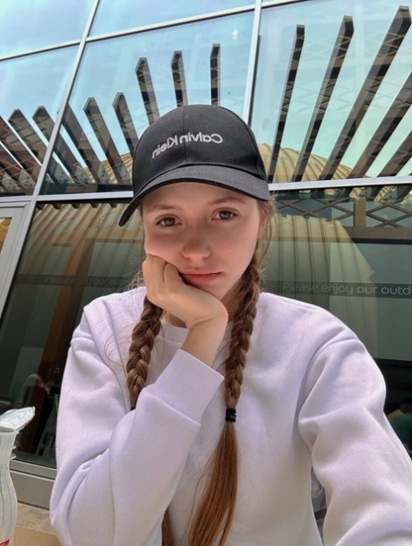 Charming blonde young adult Katya Sun takes numerous self shots in SFW mode