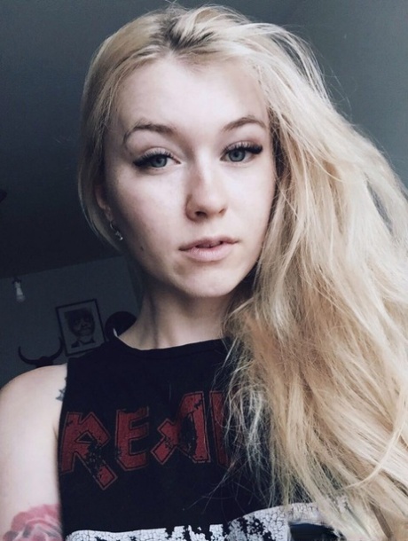 Beautiful blonde slut Misha Cross takes a selfie fully clothed and stark natural