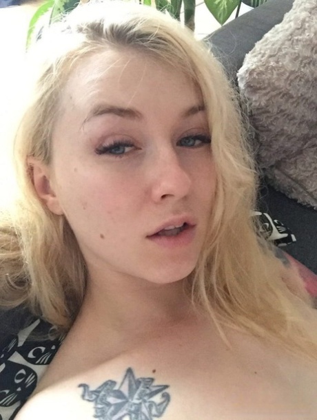 Beautiful blonde slut Misha Cross takes a selfie fully clothed and stark natural