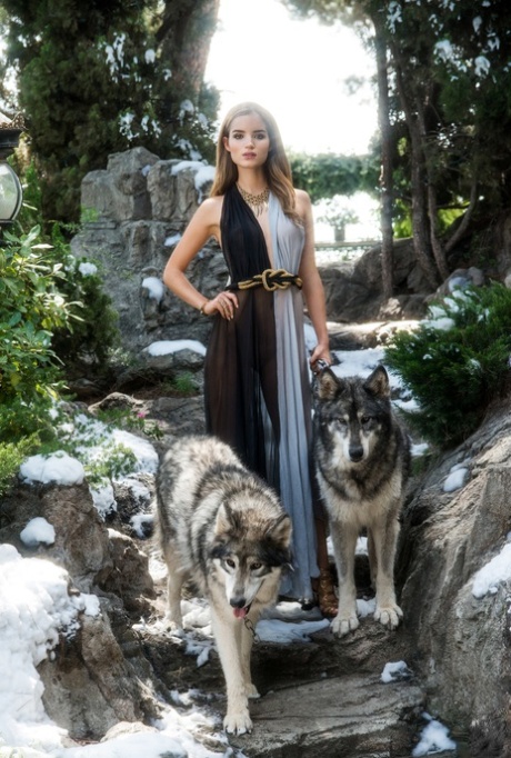 Wild natural beauty Roos Van Montfort strips down natural in the forest