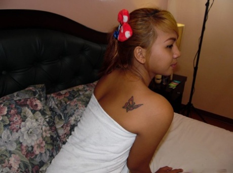 Cute young Filipina Jessica gives POV oral pleasure offers hairy femininity for hard manhood
