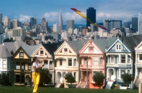 Pretty girl Lisa Welch shows hairy bush wearing vintage stockings outdoors