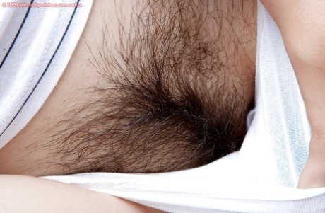 Nerdy authentic in long socks and white panties flashes hairy cunt