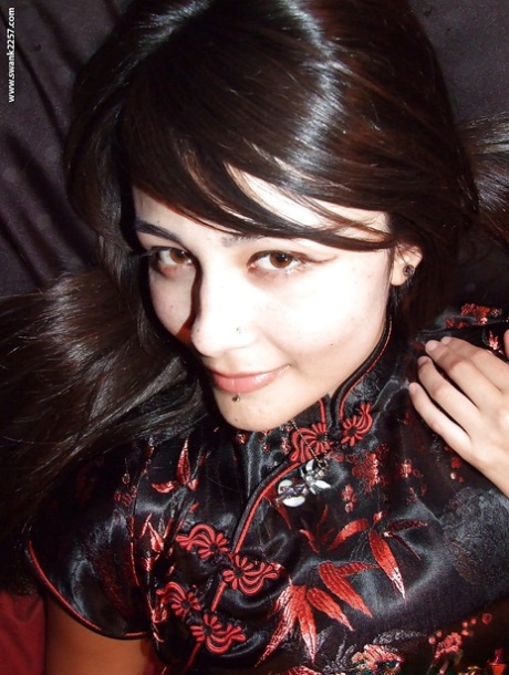 Malaysian babe model Sophie Jade posing natural in black stockings