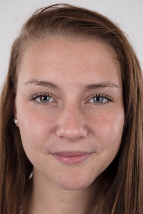 18 year old first timer stands natural after her dress and lingerie is removed