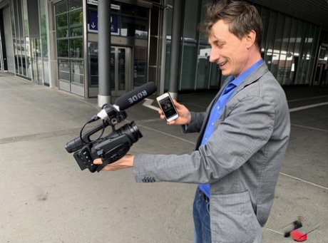 Brunette exhibitionist Lullu Gun exposes herself before having intimacy in public