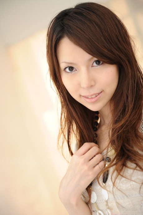 Japanese solo girl Rino Tokiwa models non artistic in skirt and ankle strap shoes