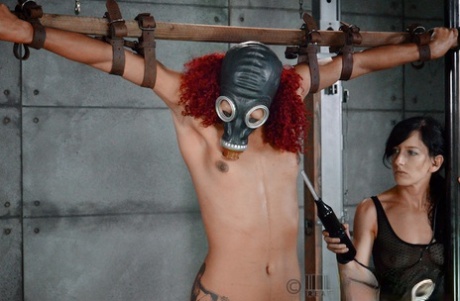 Slave Daisy Ducati gas masked, bound & tortured into squirting in brutal BDSM