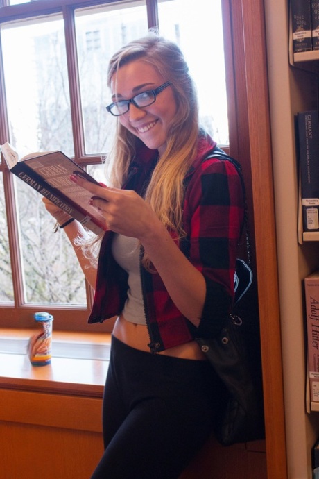 Young adult Kendra Sunderland shamelessly flashes her femininity and big breasts in public