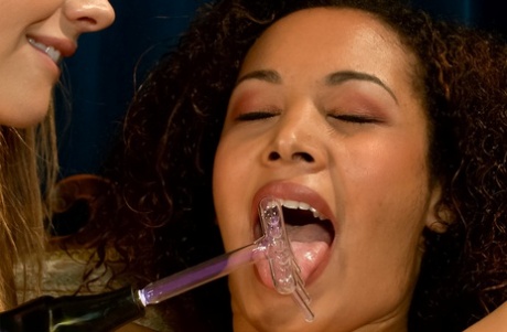 MATURE WOMAN Chanel Preston & ebony babe Serena Ali show their big breasts before toying