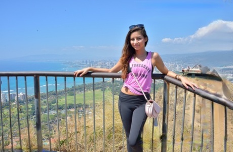 Horny young beach bunnies kissing, fisting and having kinky same-sex female fun