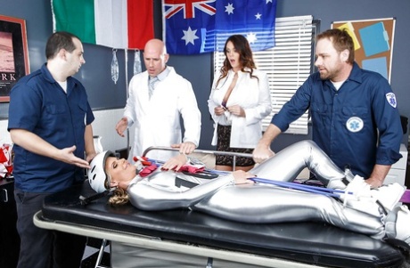 Toothsome mature woman with big breasts Phoenix Marie and Alison suck Johnny Sins