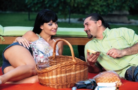 Busty Aletta Ocean thinks picnics are more fun with a hard manhood and attractive climax