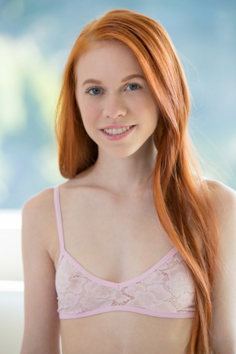 Redheaded babe with a slim body Dolly Little gets her muff blacked deeply