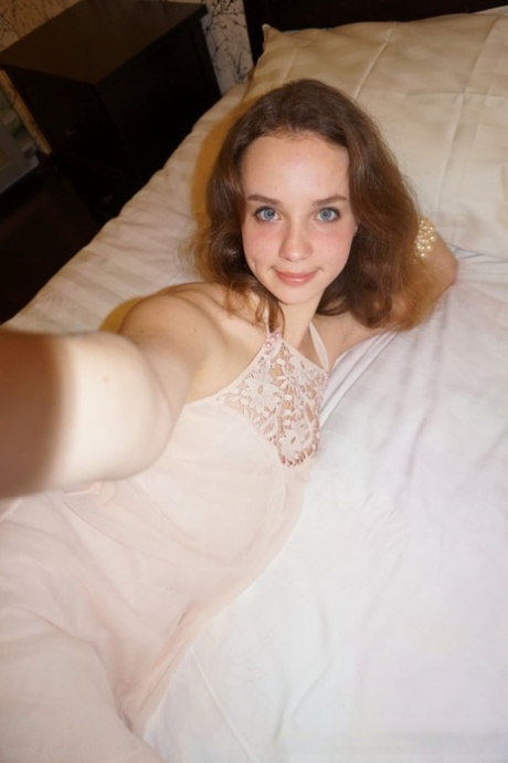 Cute authentic young adult exposing in her tiny breasts & attractive curves in a selfie compilation