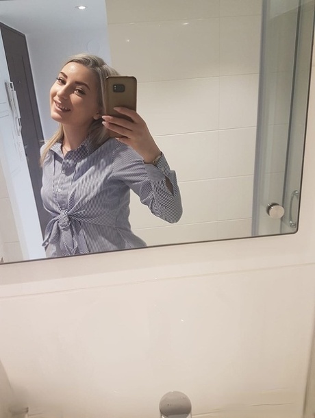 Attractive young adult with a small bosom Ari Fox undresses and poses artistic at her home