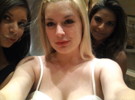 Blonde authentic Danielle takes artistic selfies during candid action