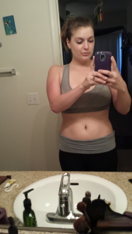 Big titted authentic takes artistic and semi-nude selfies around her house