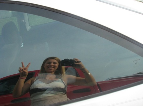 Dirty authentic young adult Nikki Morgan flaunts her cleavage in intimacy self shot photos