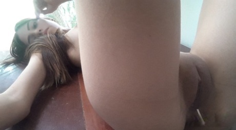 Sweet Latina Mily Mendoza exposes her adorable round curves and masturbates