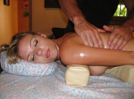 Small titted female Nicole Ray having sex with masseur after massage