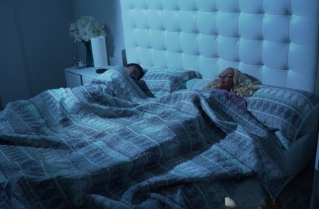 Hot wife Nicolette Shea teases with her big tits before fucking a tied up guy